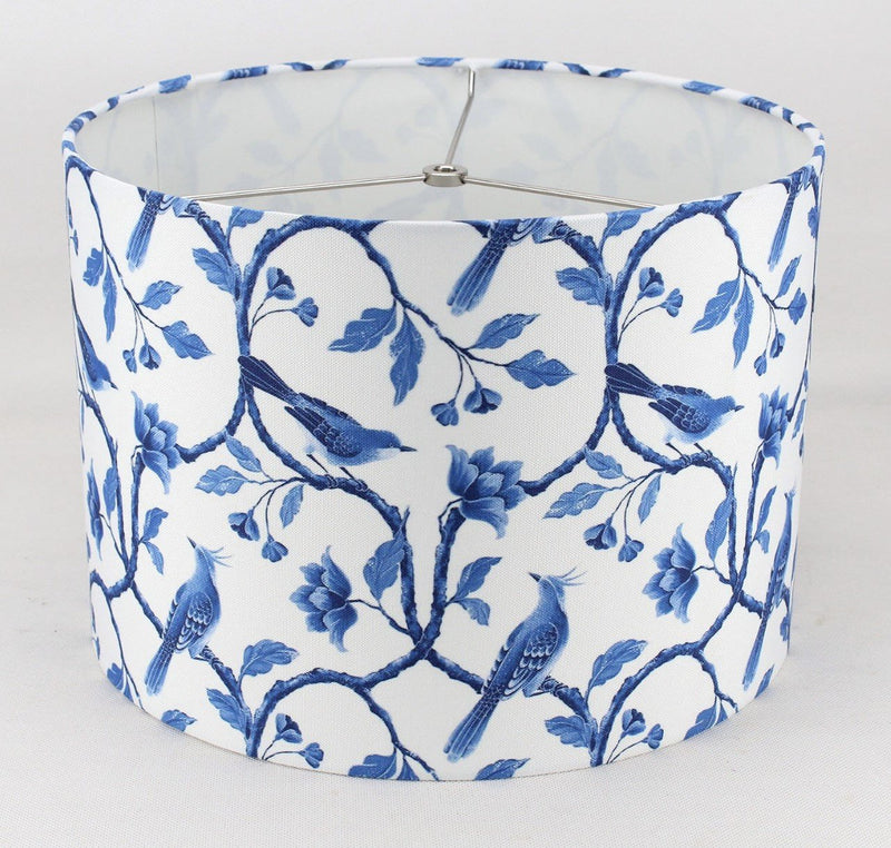 Vossa Blue and White Drum Lamp Shade