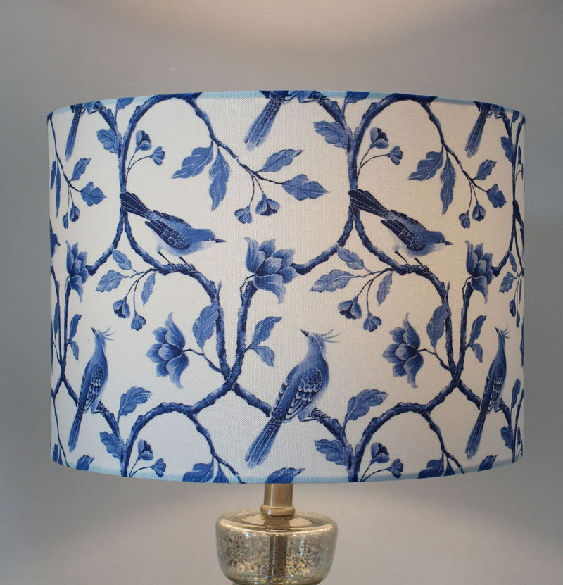 Vossa Blue and White Drum Lamp Shade