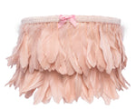 Audri Peach Feather Lamp Shade