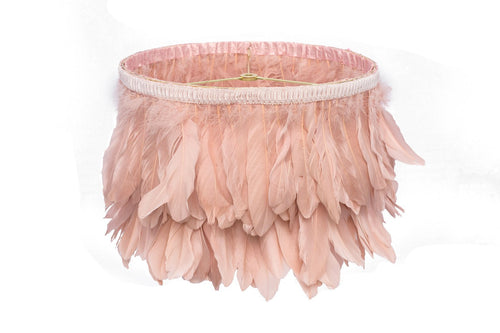 Audri Peach Feather Lamp Shade