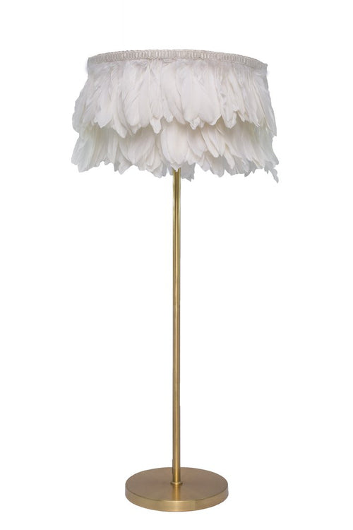 Swani White Feather Lamp Shade