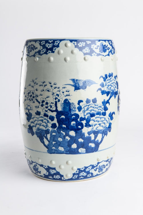Aria Blue and White Porcelain Stool